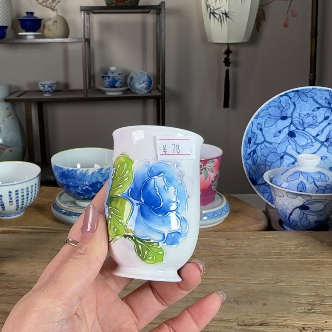 杯景德镇陶瓷柴烧多人