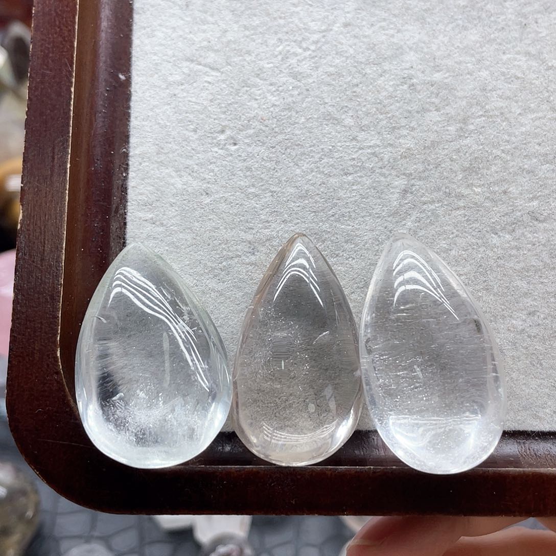 水晶未镶嵌珠宝半成品18白水滴