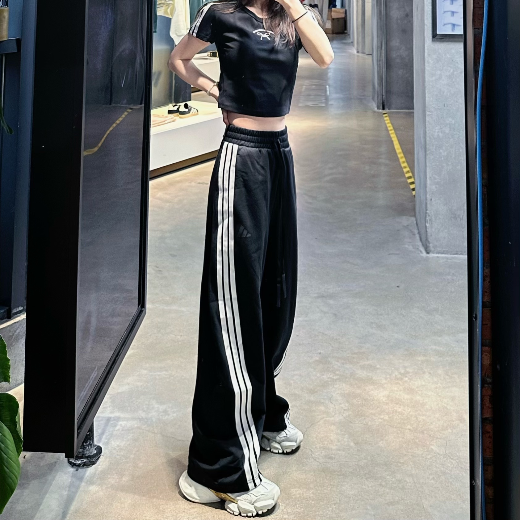 adidas欧若风 高腰运动休闲香蕉裤JY7697  JY7698  KB4629