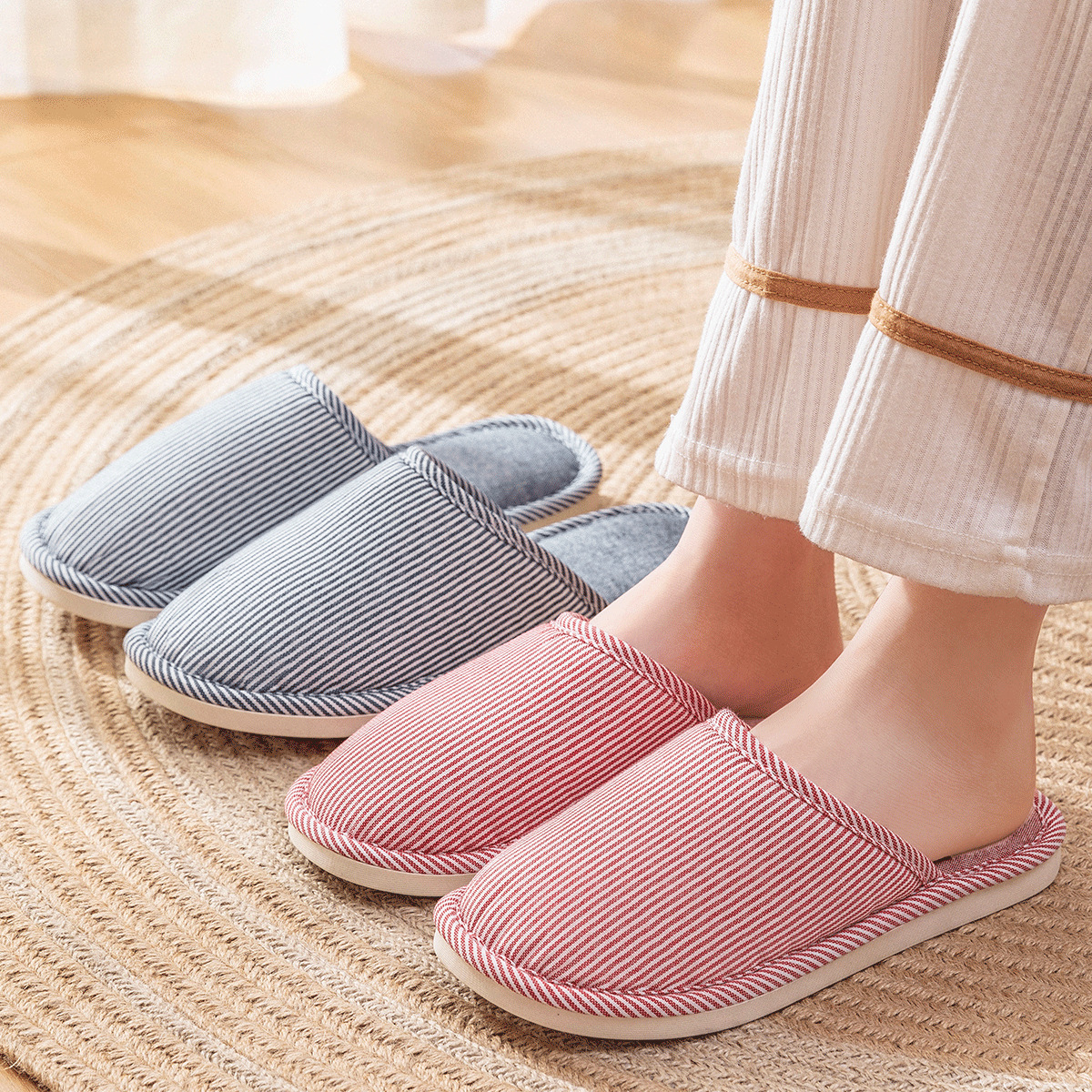 棉拖鞋女四季室内居家居防臭防滑情侣家用新款防滑春秋棉麻拖2650