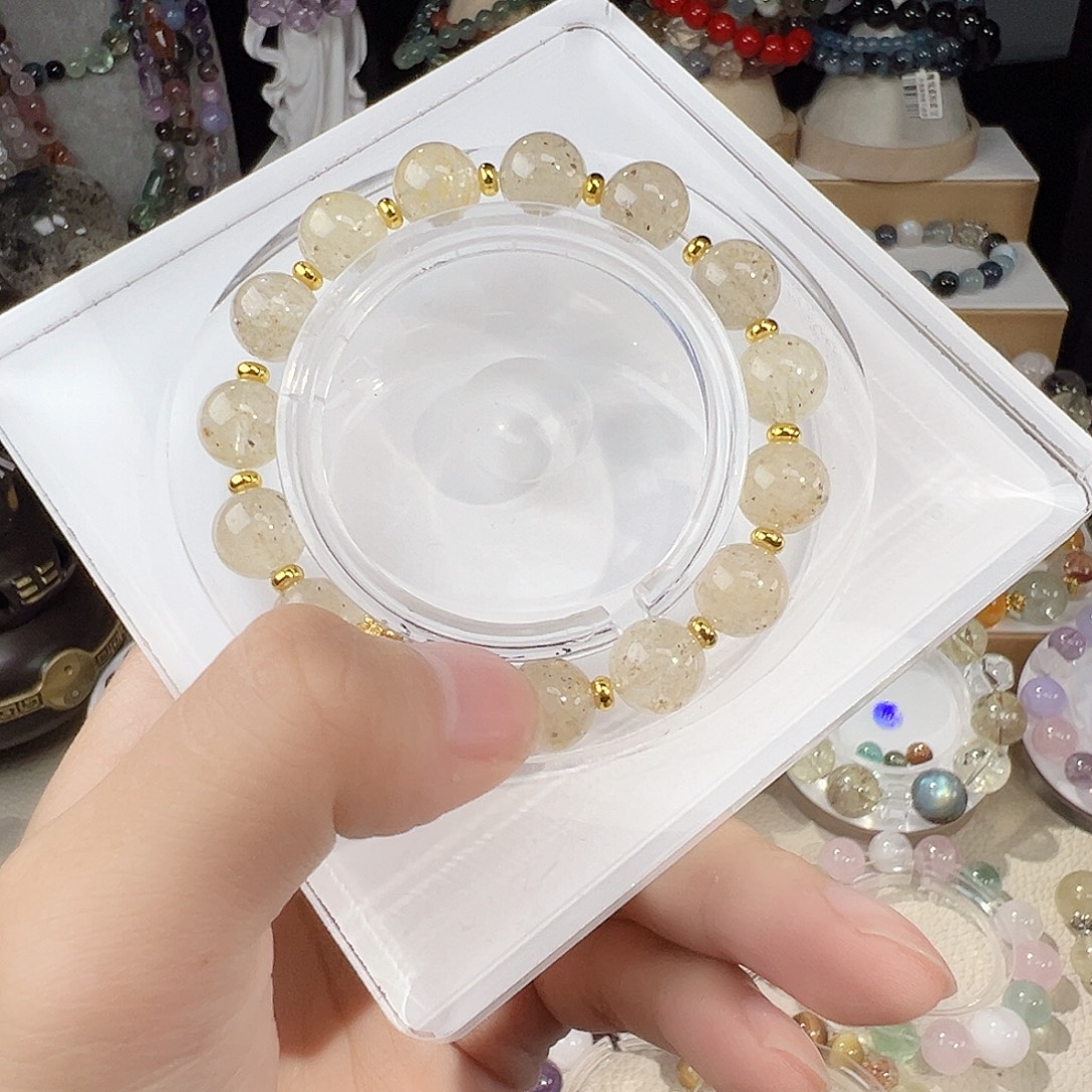 水晶未镶嵌手串光草莓新粉福利