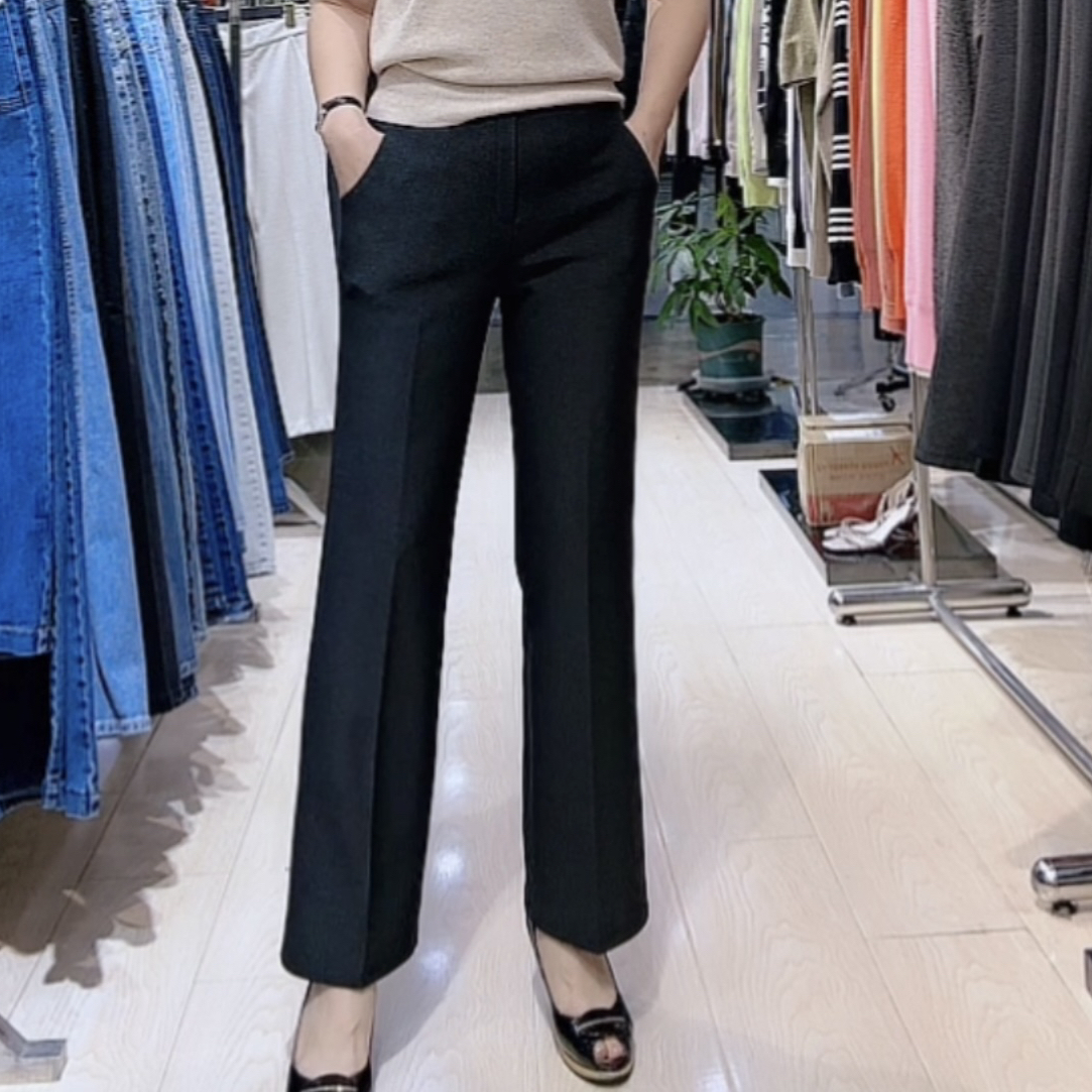 西裤直筒98cm显瘦冬款加绒松紧腰