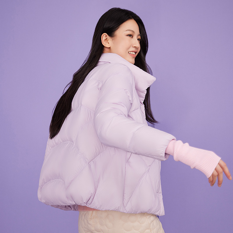 千仞岗秋冬时尚休闲宽松轻薄保暖女款小个子短款外套