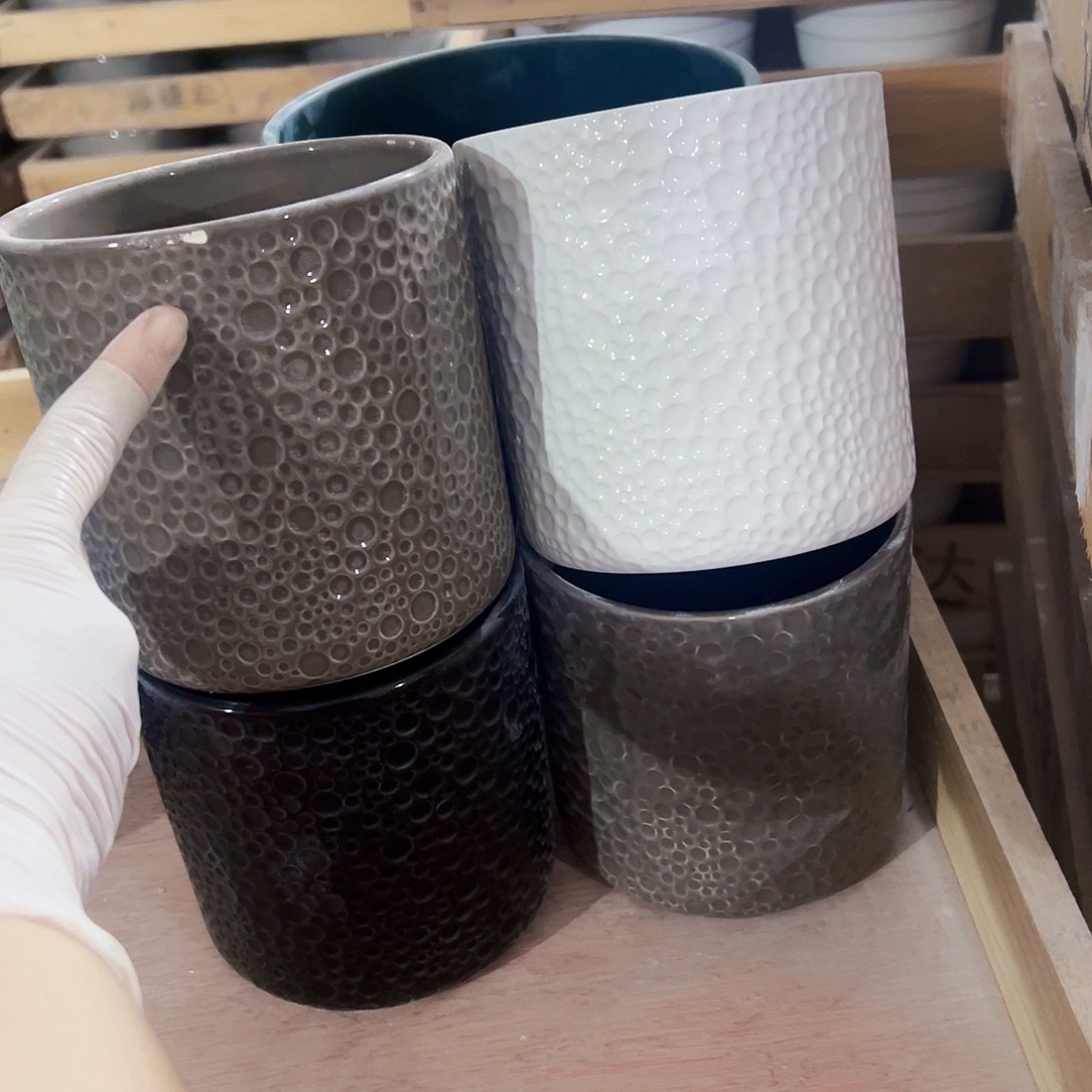 有孔外贸尾单陶瓷花盆凑单10米包邮微瑕