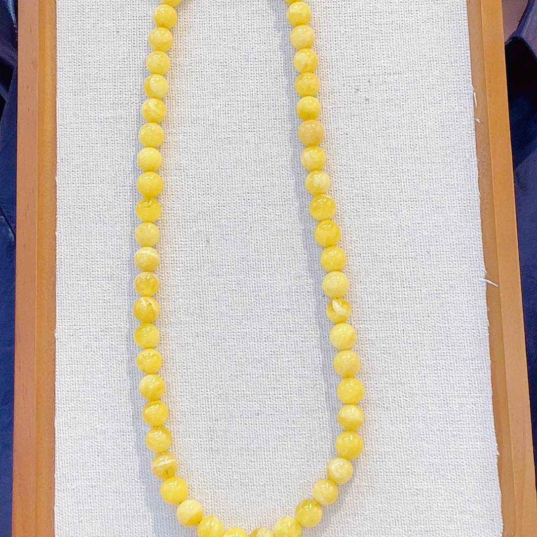 蜜蜡银S925镶嵌颈饰天然俄料蜜蜡精品项链