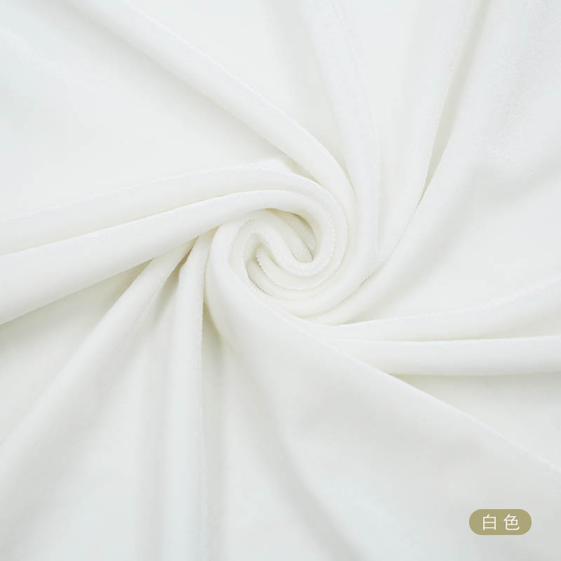 【金丝绒韩国不倒绒-白色】连衣裙上衣套装时装服装面料