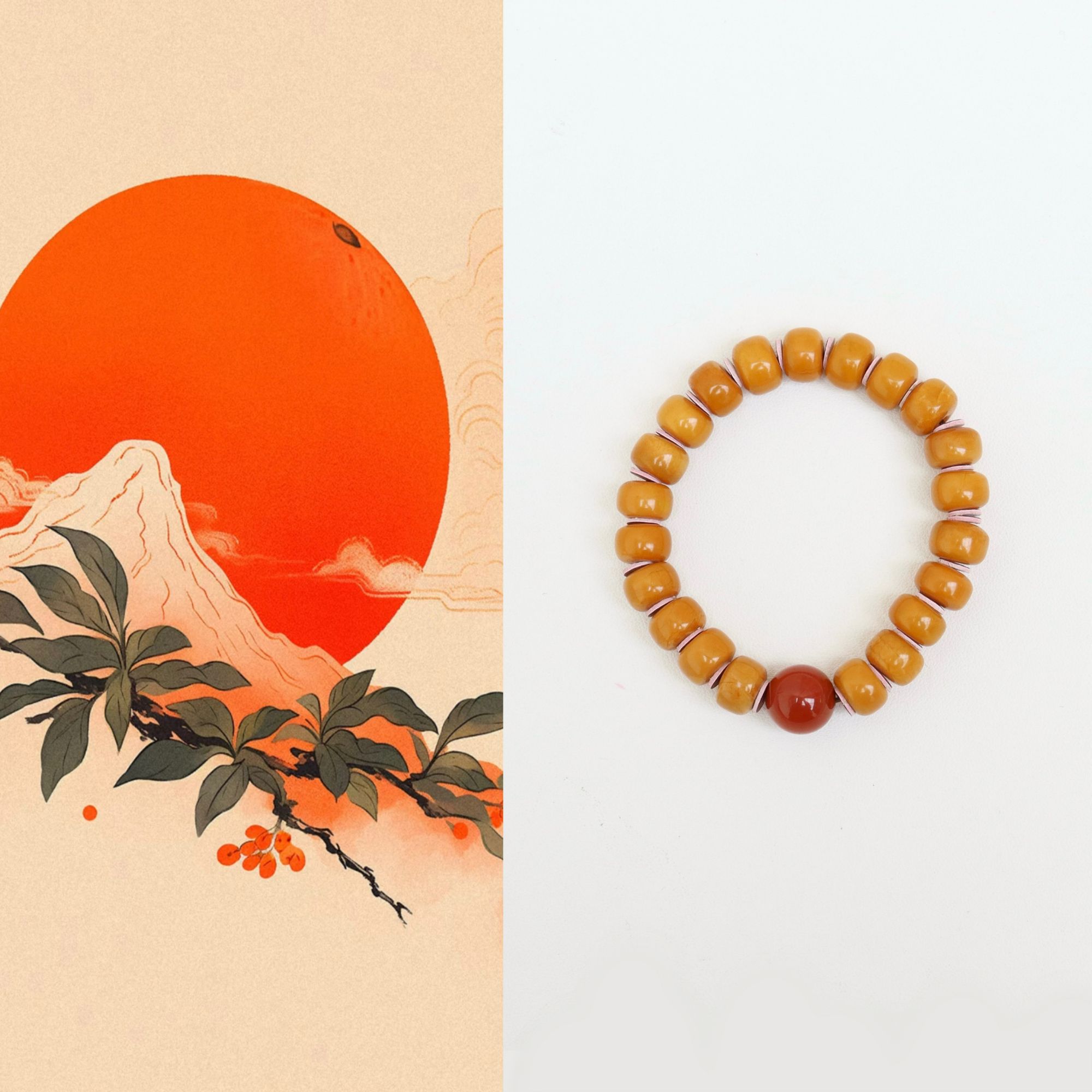 天然琥珀蜜蜡单圈简约时尚女款手串手饰10mm