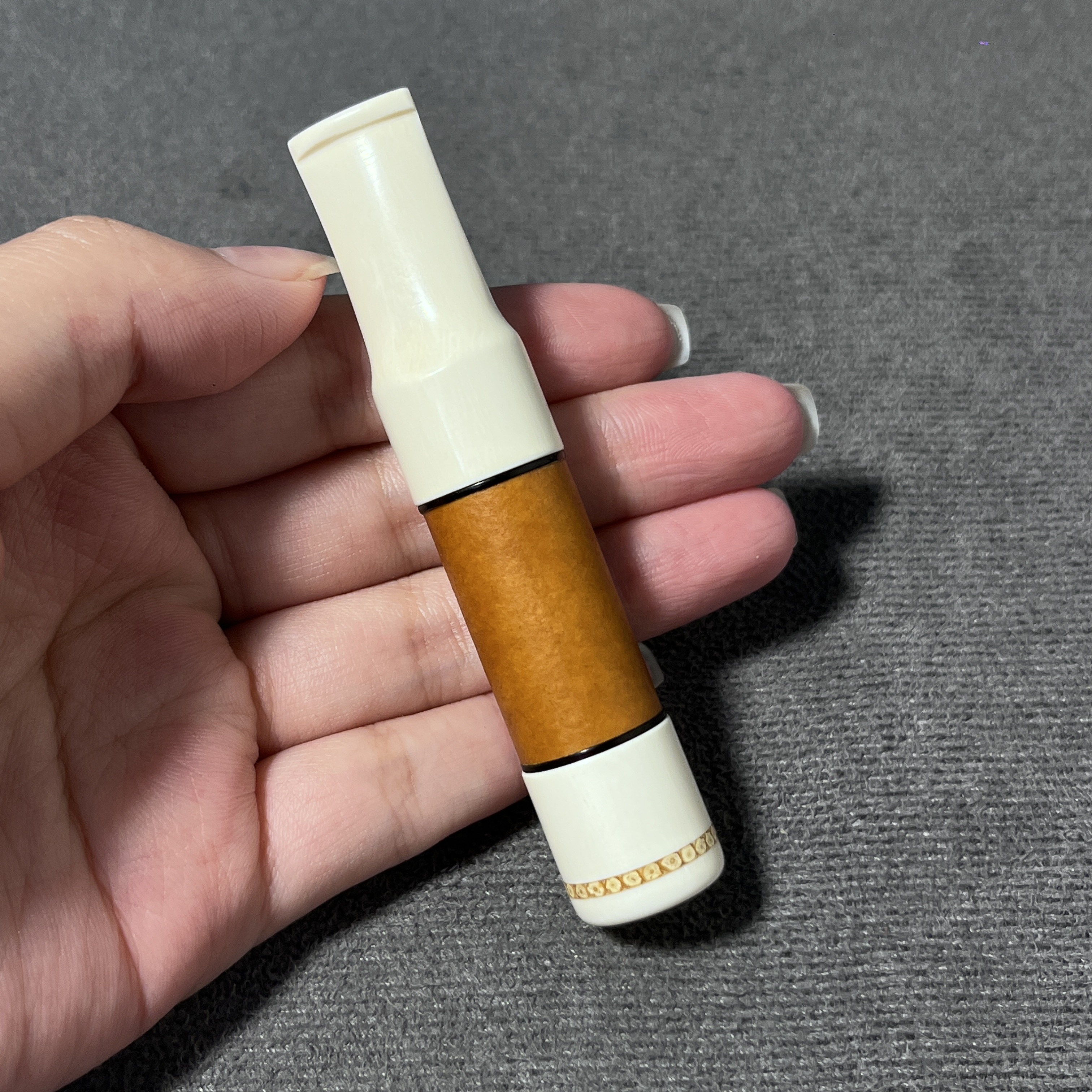 沪上海派葫芦烟嘴过滤器猛犸牙口盖