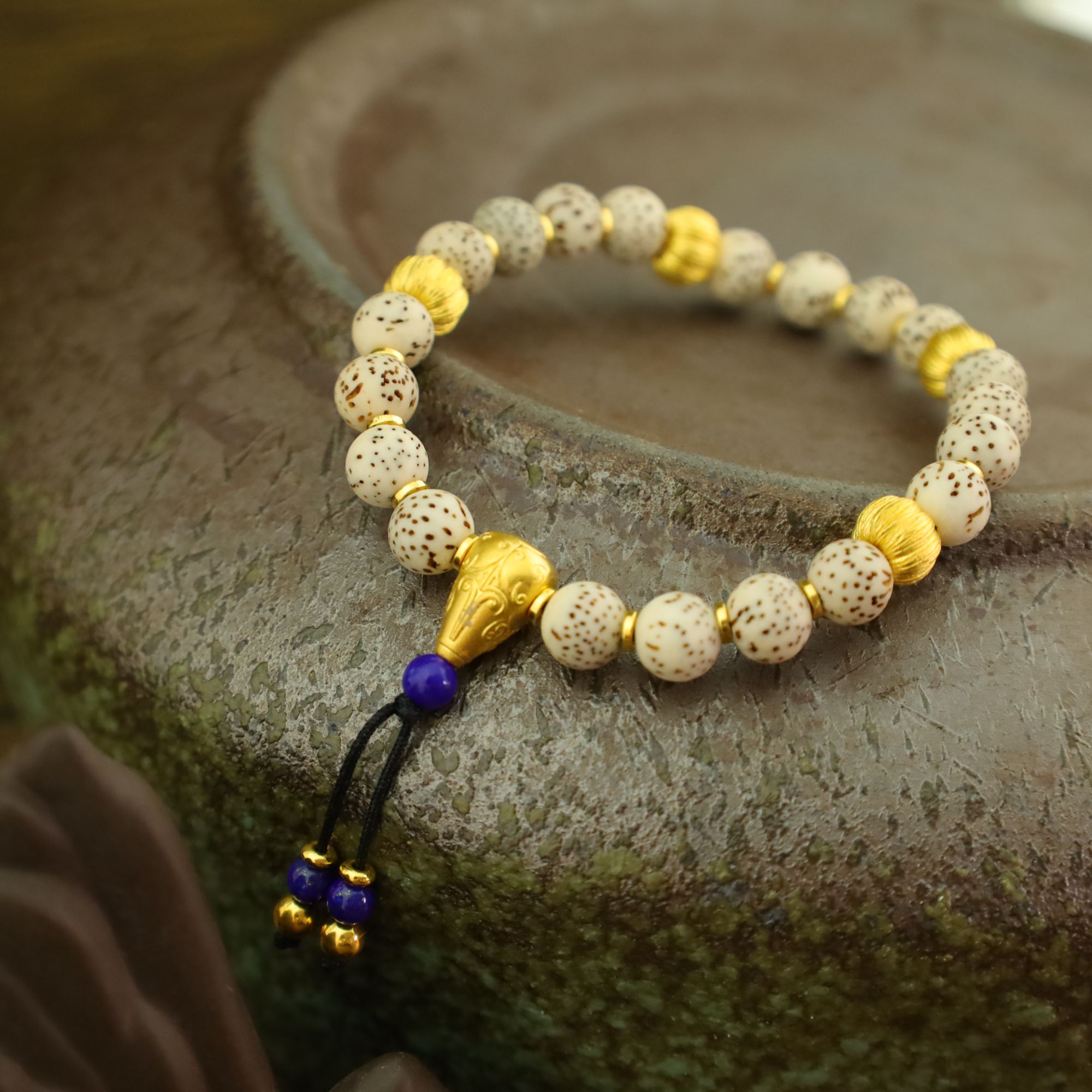 活动价859/克 星月菩提 古法金拉丝珠 足金手串