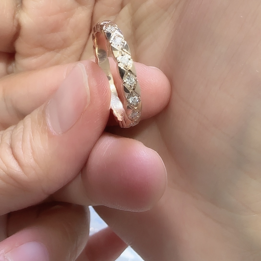 天然钻石戒指/指环18K金镶嵌14圈口