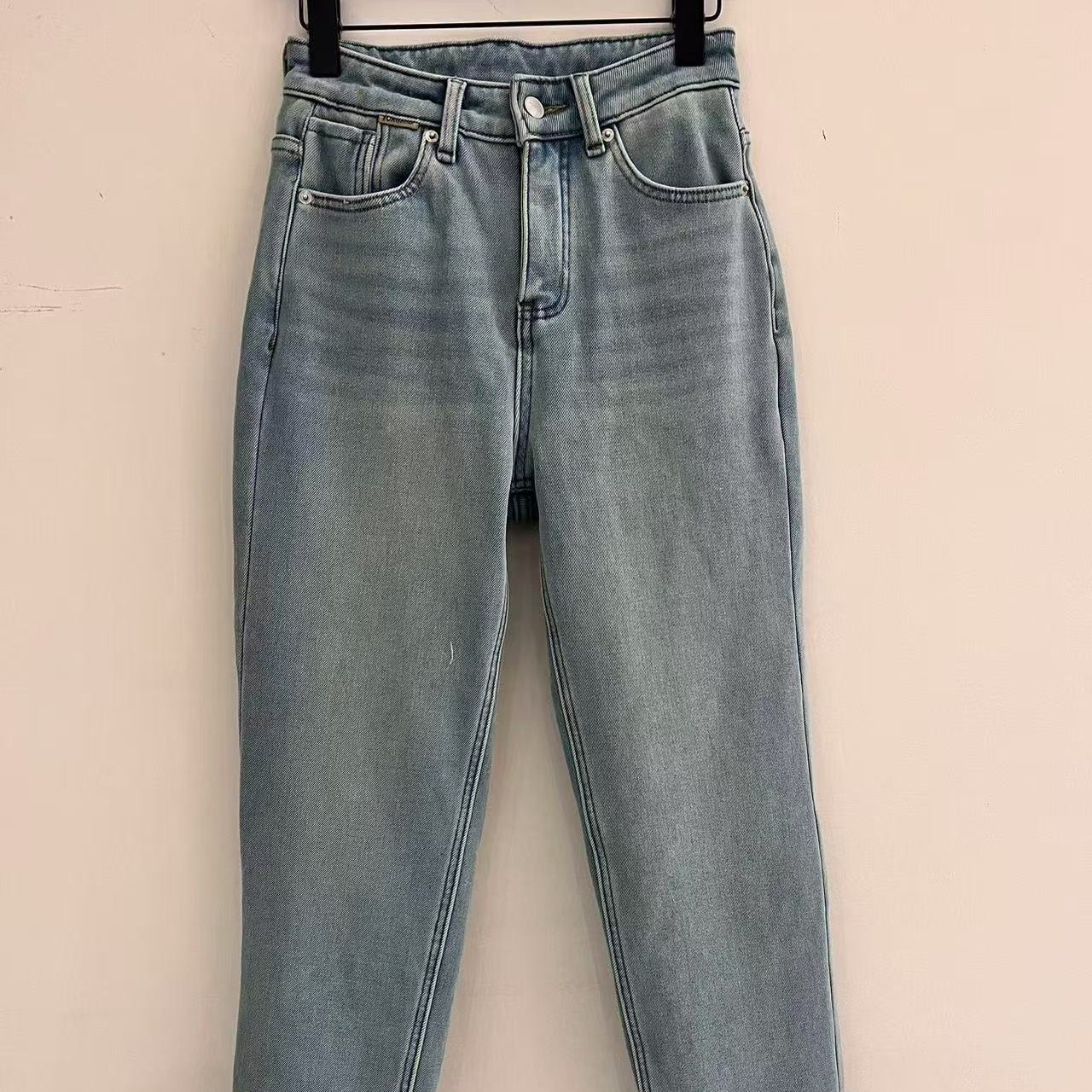 【双11】秋冬复古时尚百搭加绒显瘦高腰直筒牛仔裤女