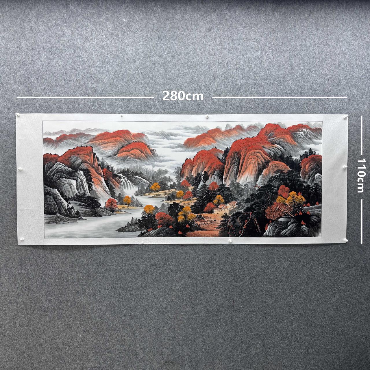 【山水画】欧阳宾亲笔280*110m手写手绘礼盒作品（29）