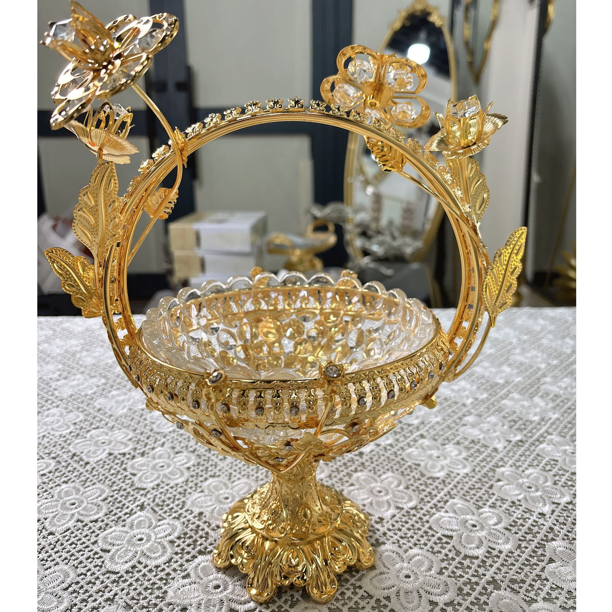 新疆包邮干果盘金色