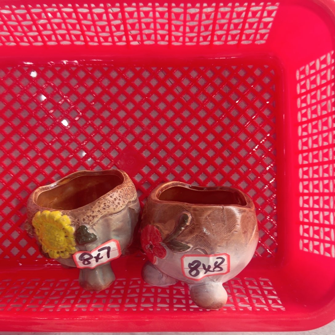 紫砂花盆粗陶下一哦