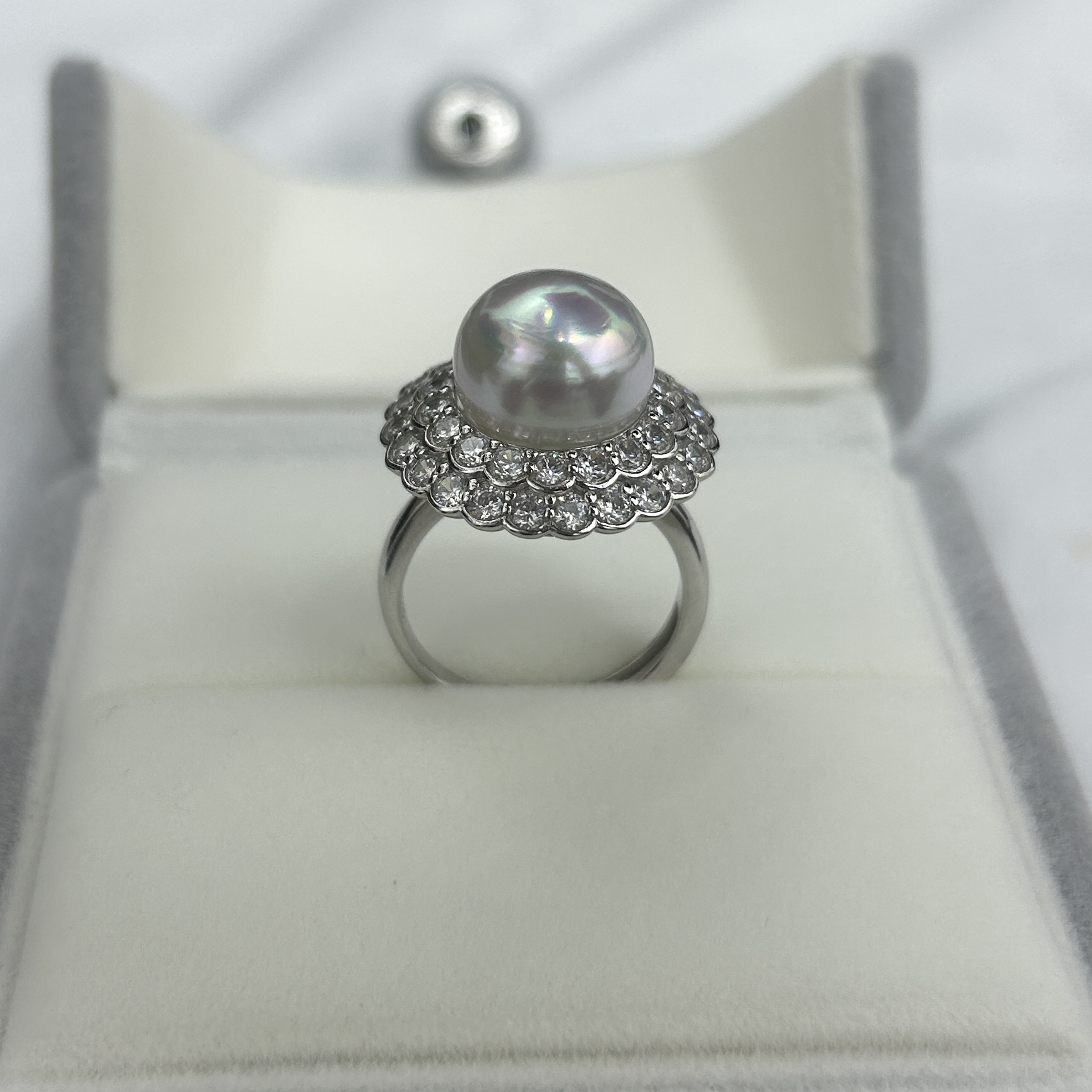 海水澳白珍珠11-12mm戒指