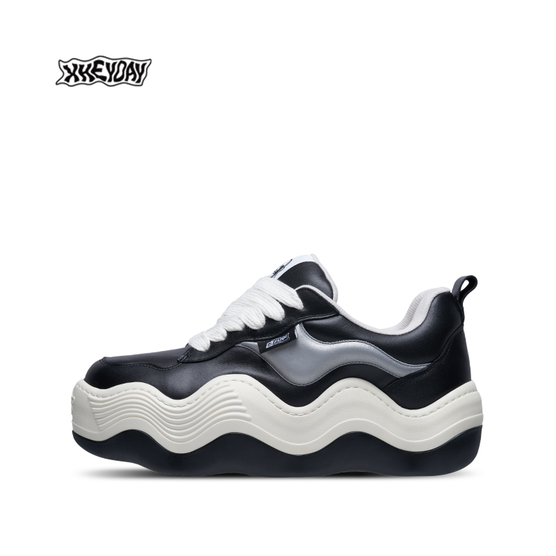 HEYDAY【直播专享】 艾福杰尼 联名款 厚底反光波浪鞋 黑色