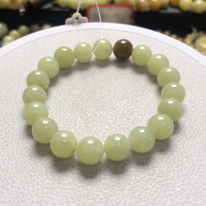 和田玉手串未镶嵌卡10