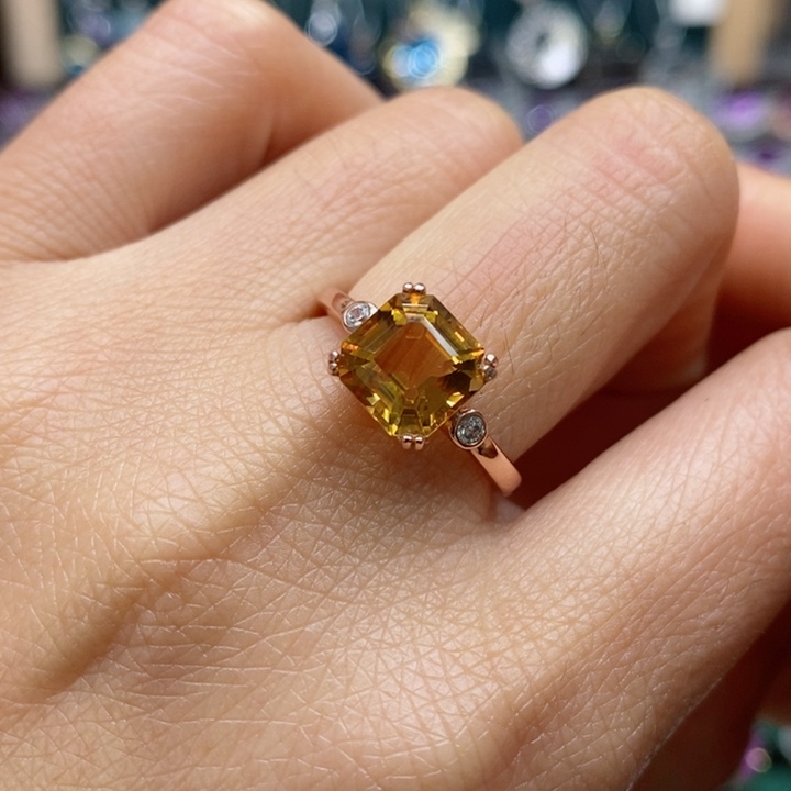 水晶戒指银S925镶嵌天然水晶戒指