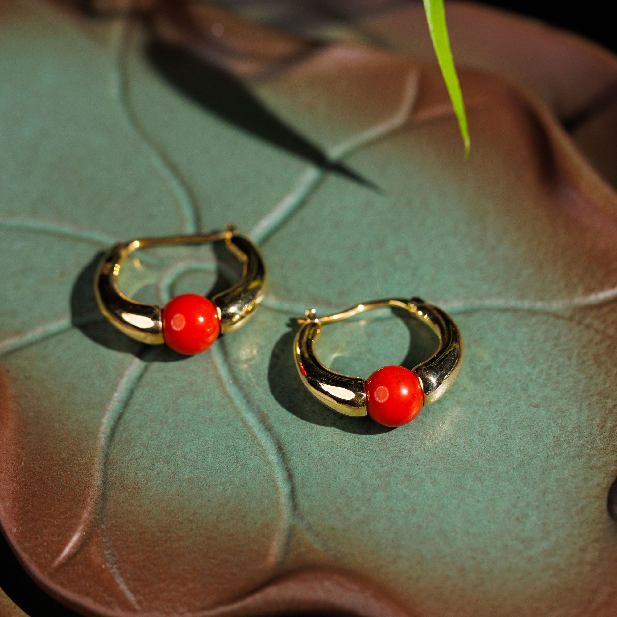 【新人必入】南红圆珠耳坠（925）D4962