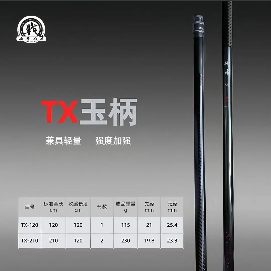 森普战盾TX抄网杆黑坑飞鱼糗鱼1.2米2.1米内防转抄网