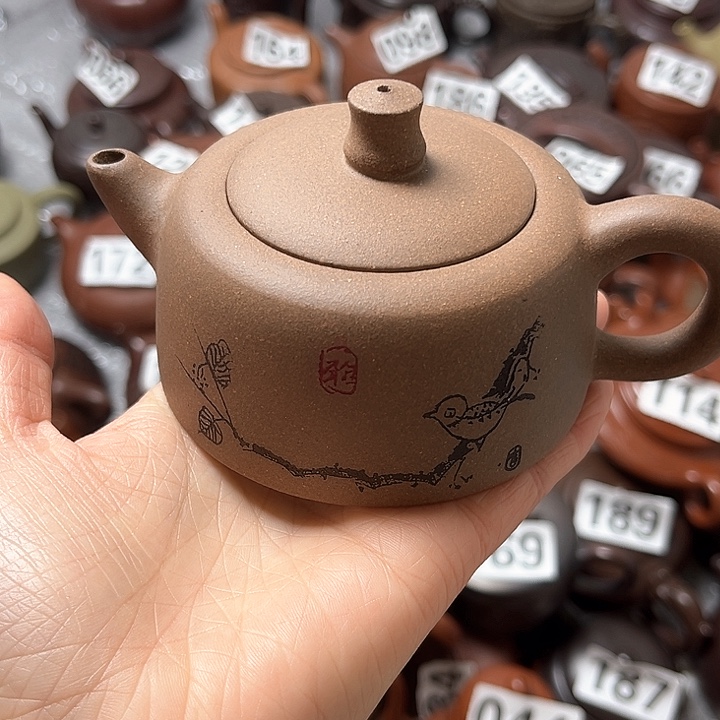 紫砂茶壶紫砂微瑕半手