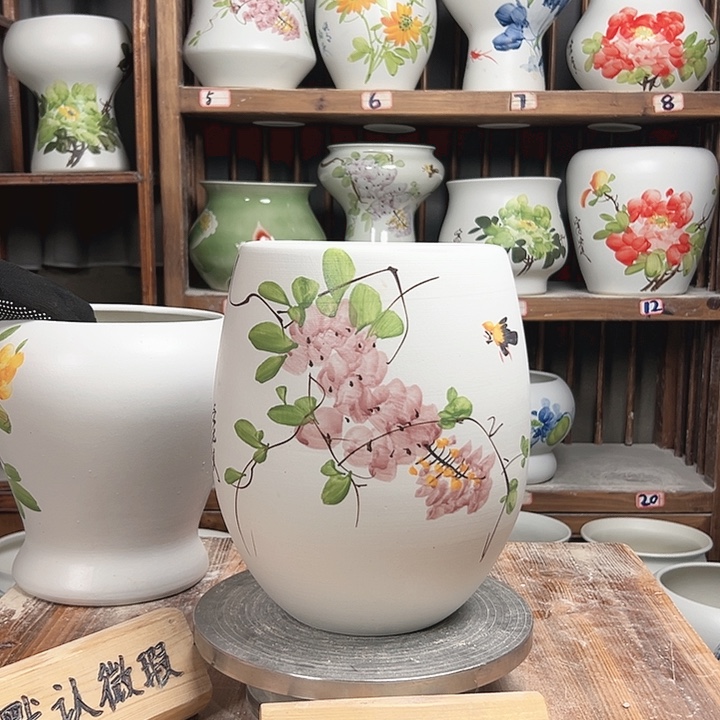 摆件但盆紫藤新款陶瓷