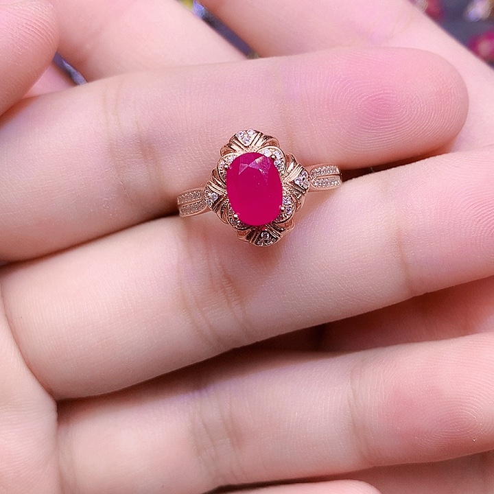 银S925镶嵌红宝石戒指