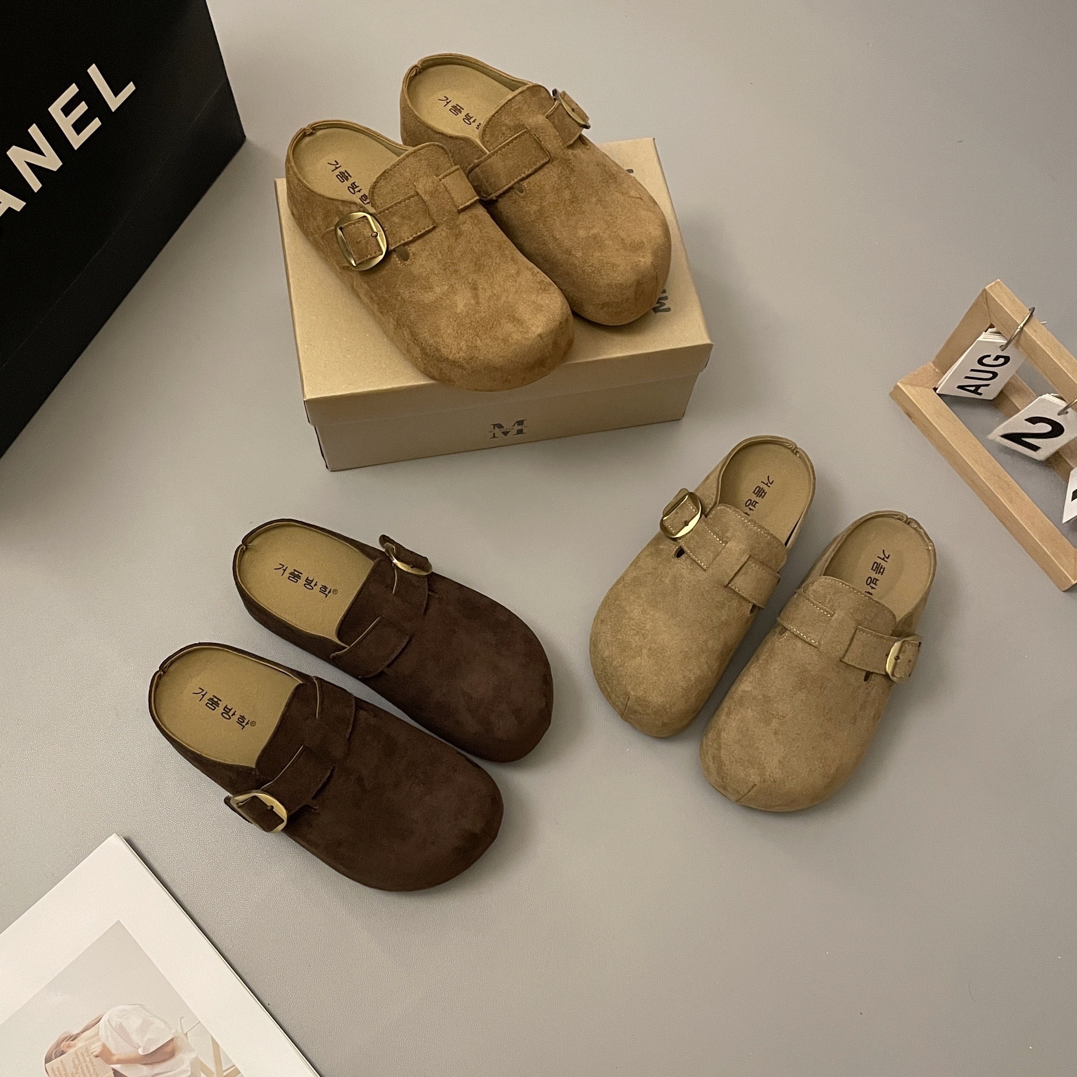 勃肯拖鞋女2025新款秋季厚底女外穿包头半拖鞋软底懒人一脚蹬拖鞋