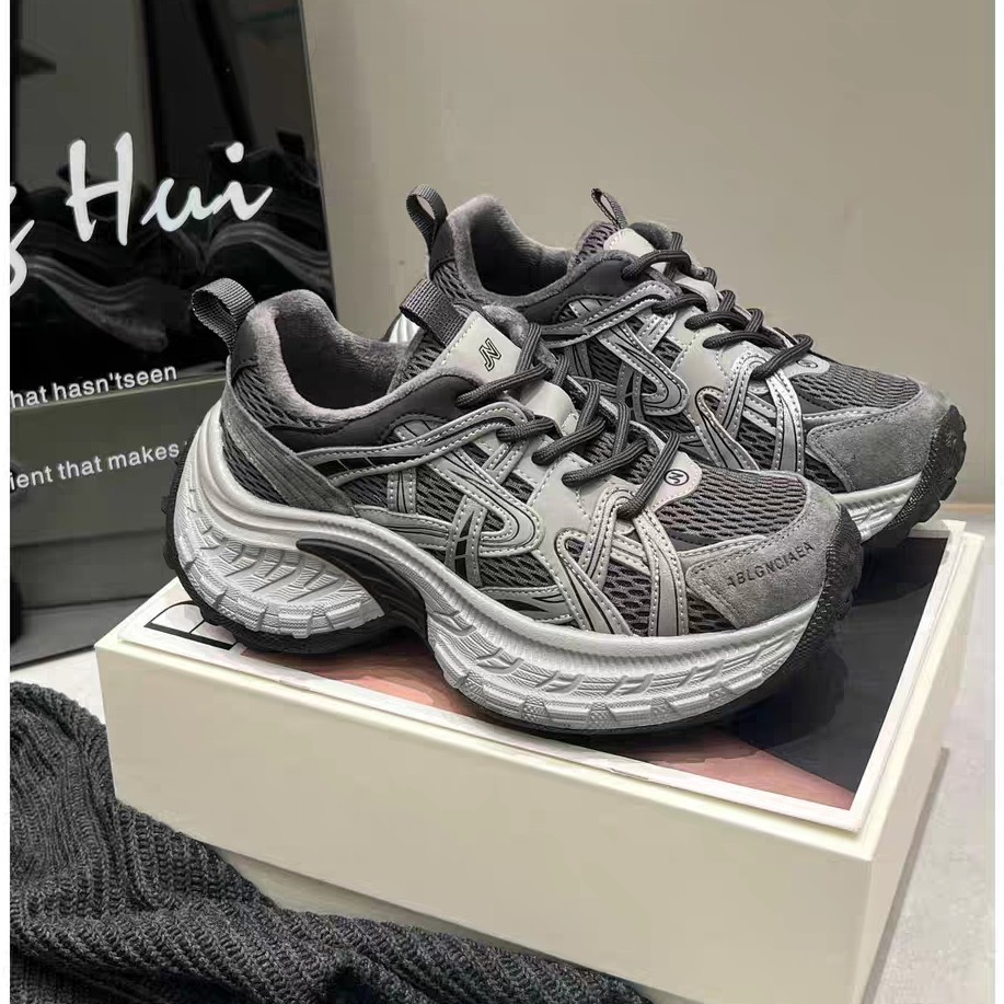 ZZGS·【厚底老爹鞋2025冬款加绒小个子增高网面透气运动鞋】·7030