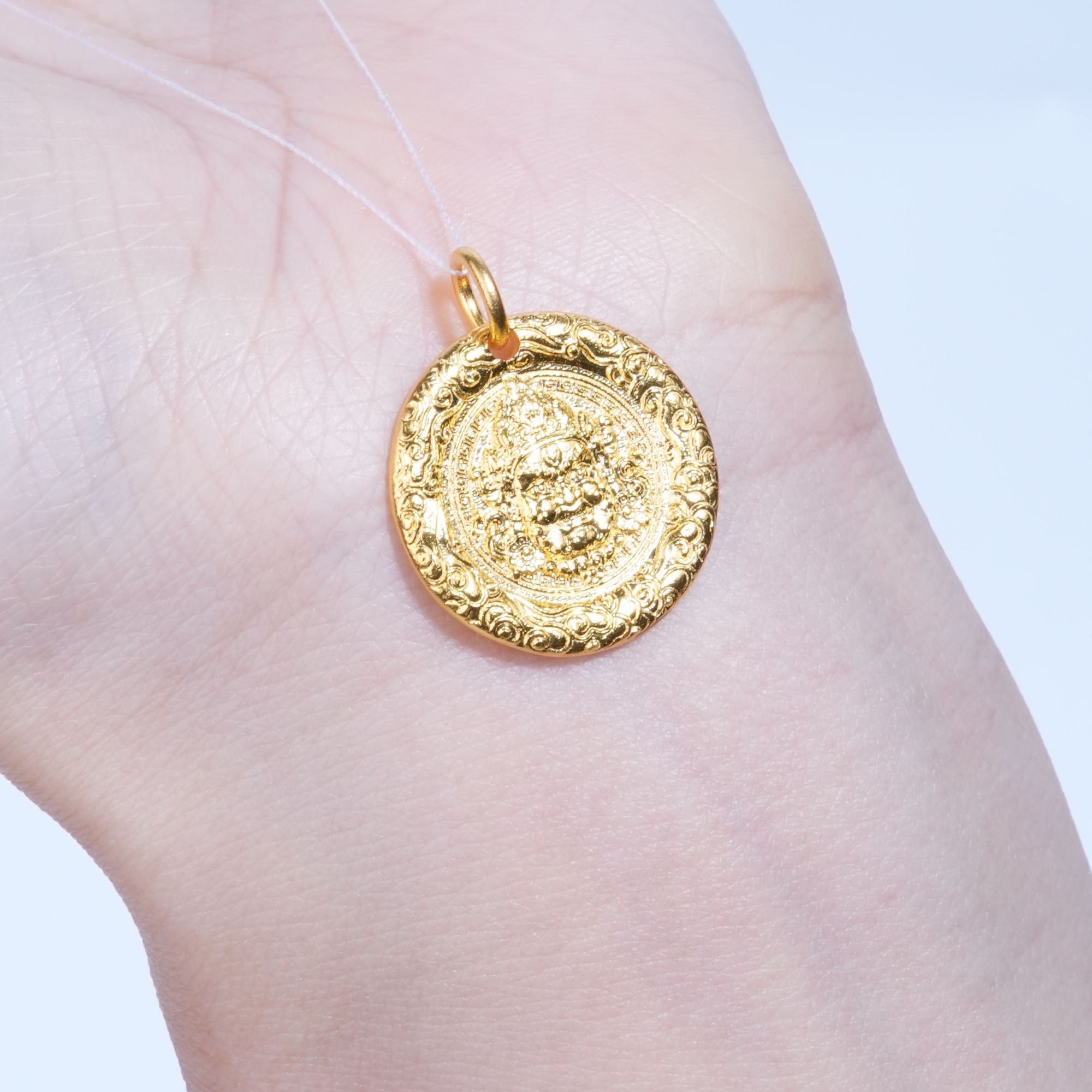  【金项链吊坠】黄财神黄金吊坠5G足金999精致百搭