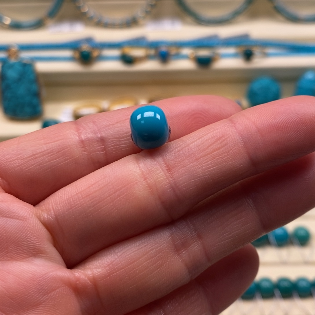 绿松石未镶嵌珠宝奇石直径9.4×7.9老型