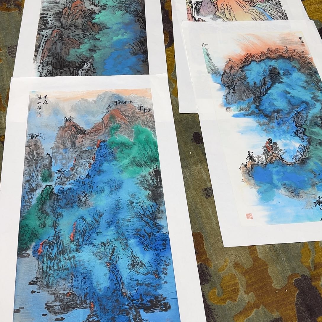 老***壶国画三尺三张作品童童童