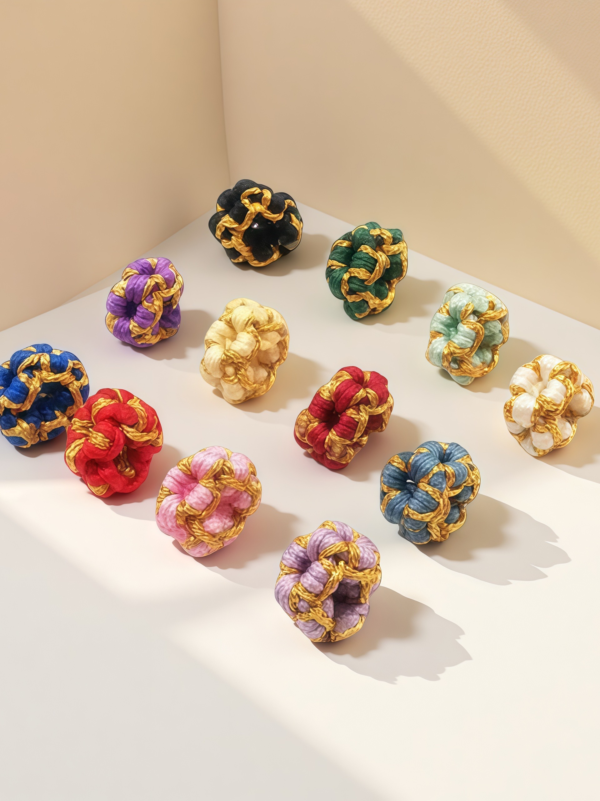 非金属锦纶手链 红色极简风撞色可爱时尚网红手工桃花线圈饰品