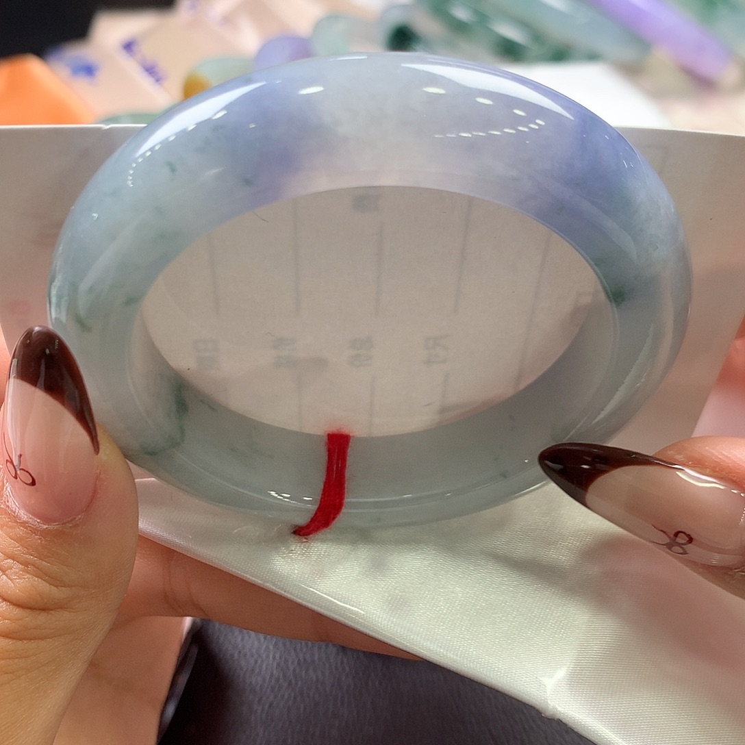 翡翠未镶嵌手镯（圆镯）21号冰胶莫奈