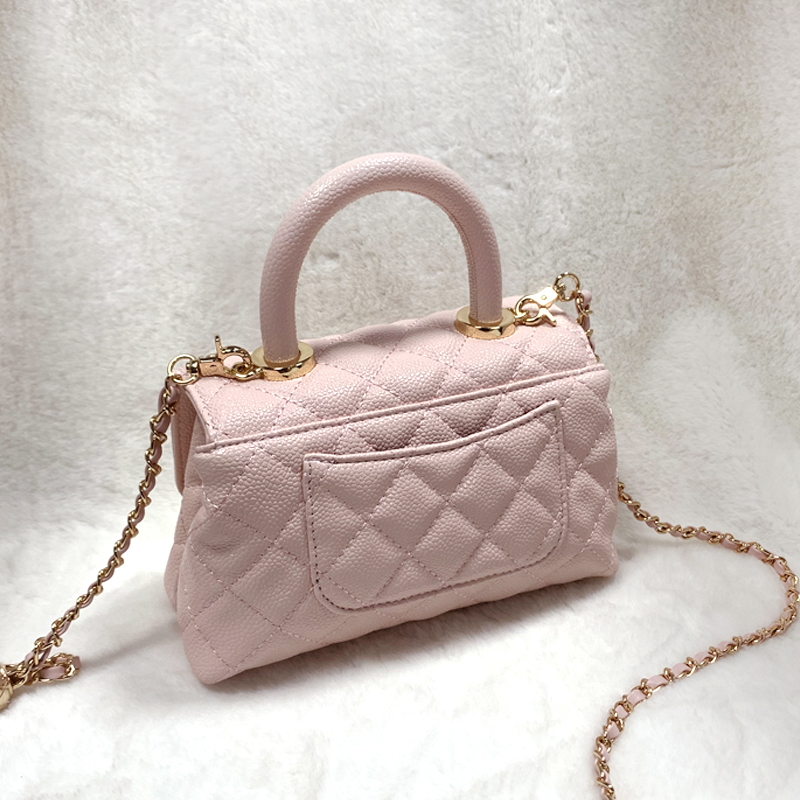 2025新款  可单肩斜跨手提包 鱼子酱手提包8559粉色