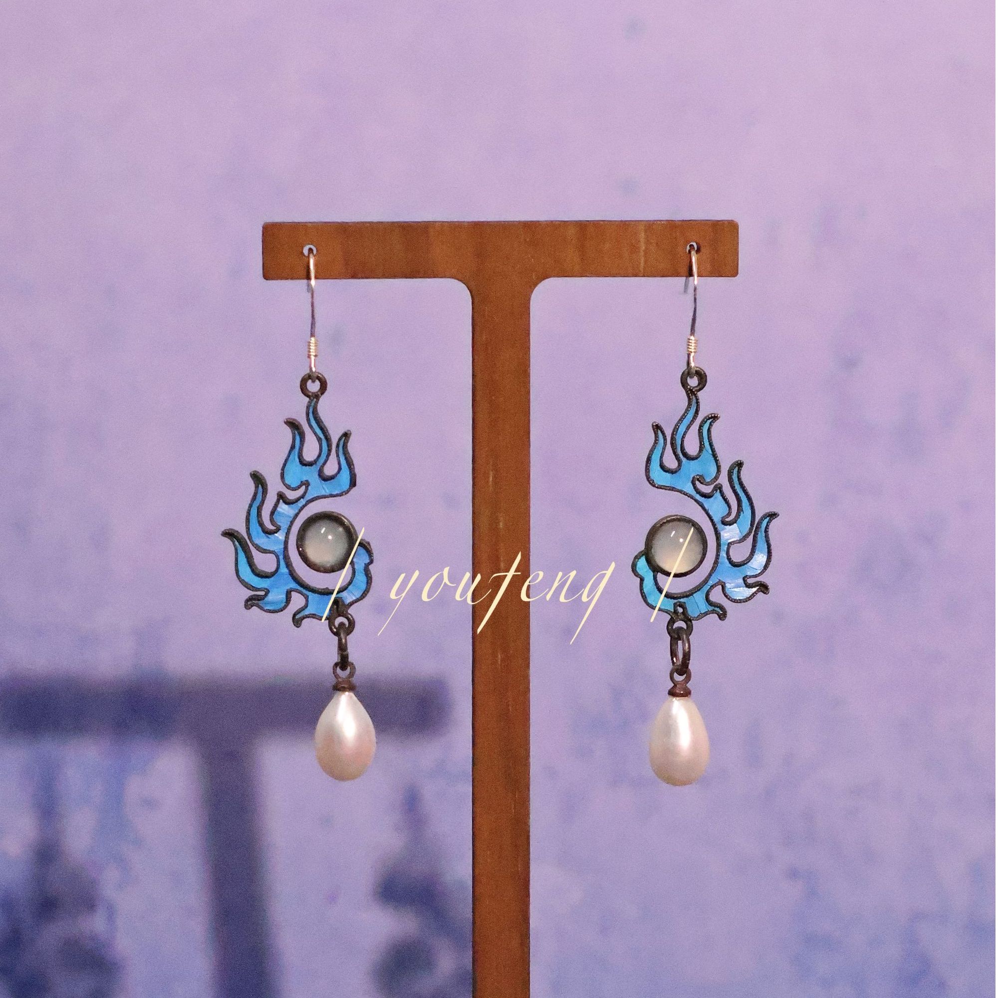 【燎】原创非遗手工点翠工艺鹦鹉毛耳坠