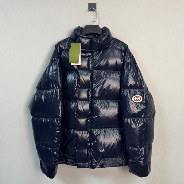 未使用 GUCCI/古驰 亮面双G刺绣羽绒服/48码/带吊/19200