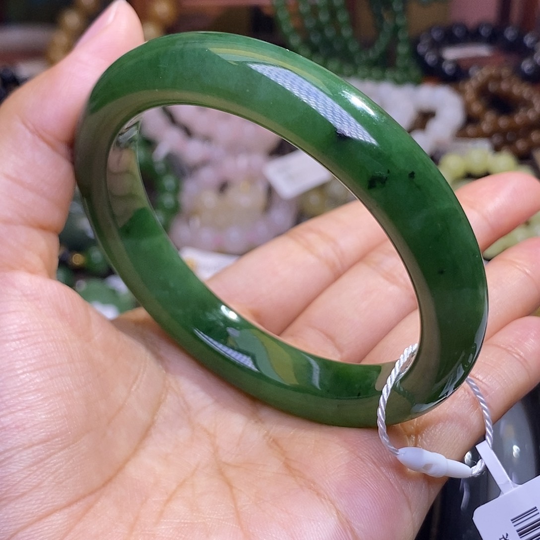 和田玉未镶嵌颈饰毕业级老矿料碧玉手镯59