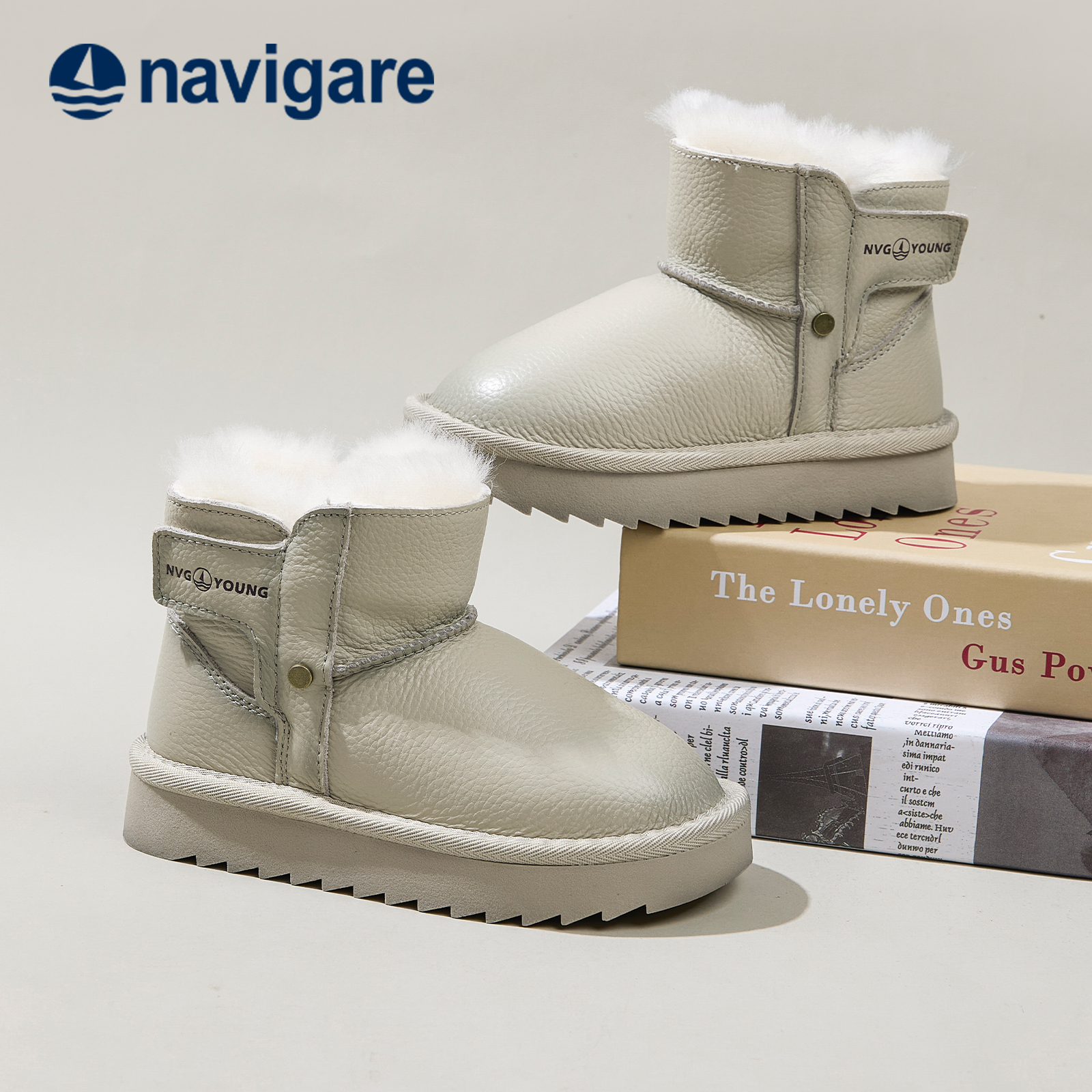 navigarekids小帆船童鞋雪地靴2025冬季新款男女童加绒保暖雪地靴