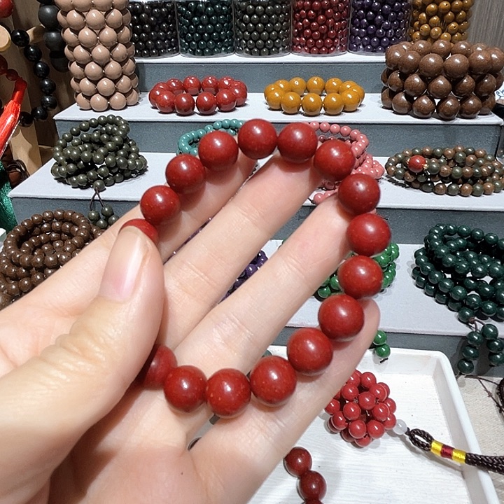 泥塑花蕊夫人1.0单圈合香珠