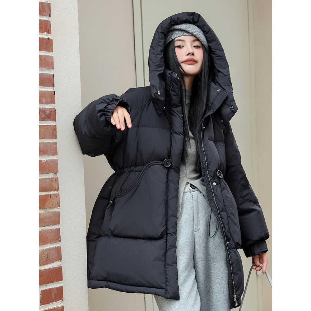 【茶芙巷】9088中长款新款2025年白鸭绒加厚羽绒服AF