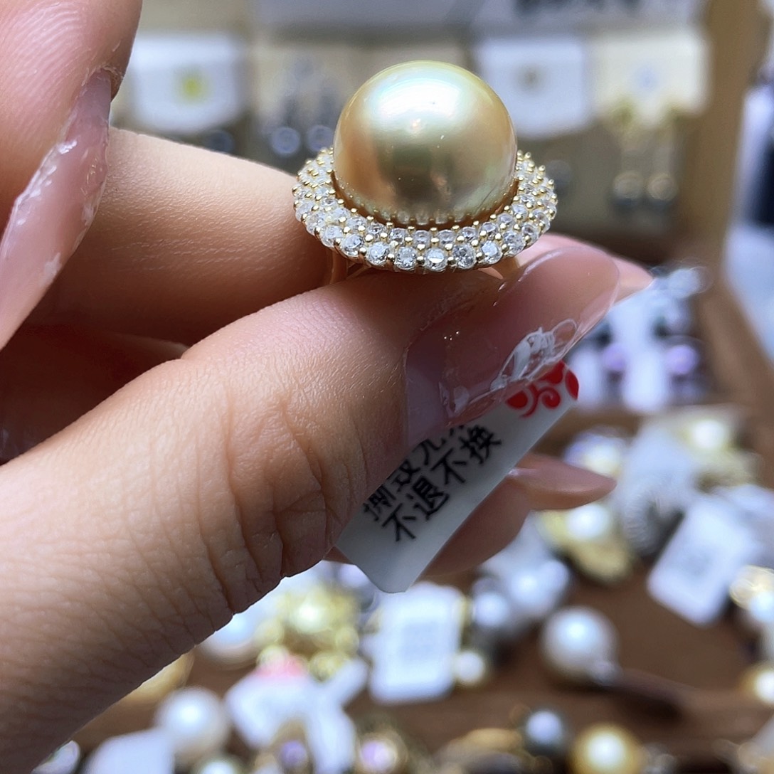 海水珍珠戒指银S925镶嵌