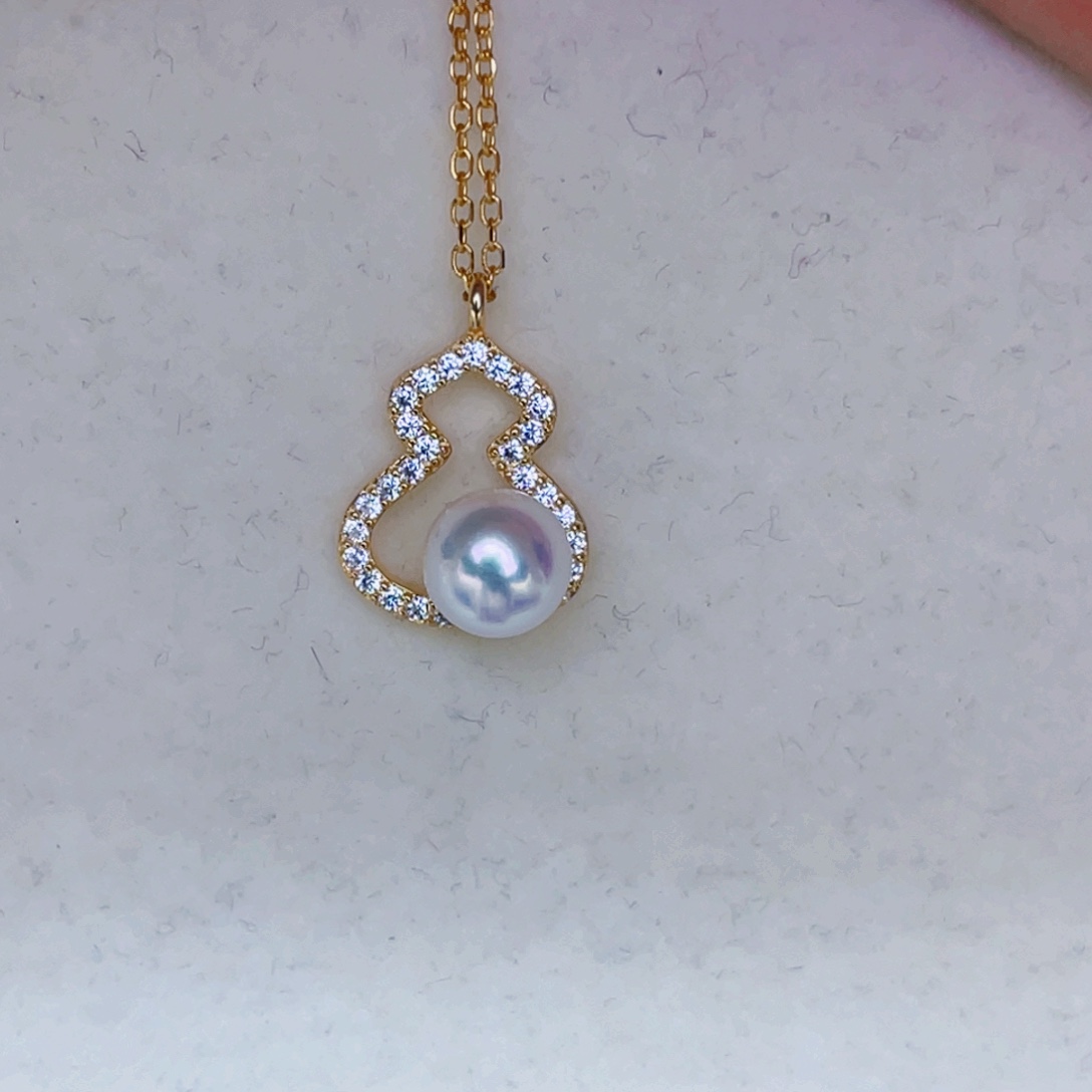 堇***年海水珍珠银S925镶嵌套链