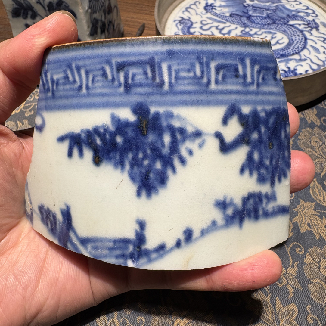 M青花香炉瓷片标本学习收藏顺丰包邮全手工制作
