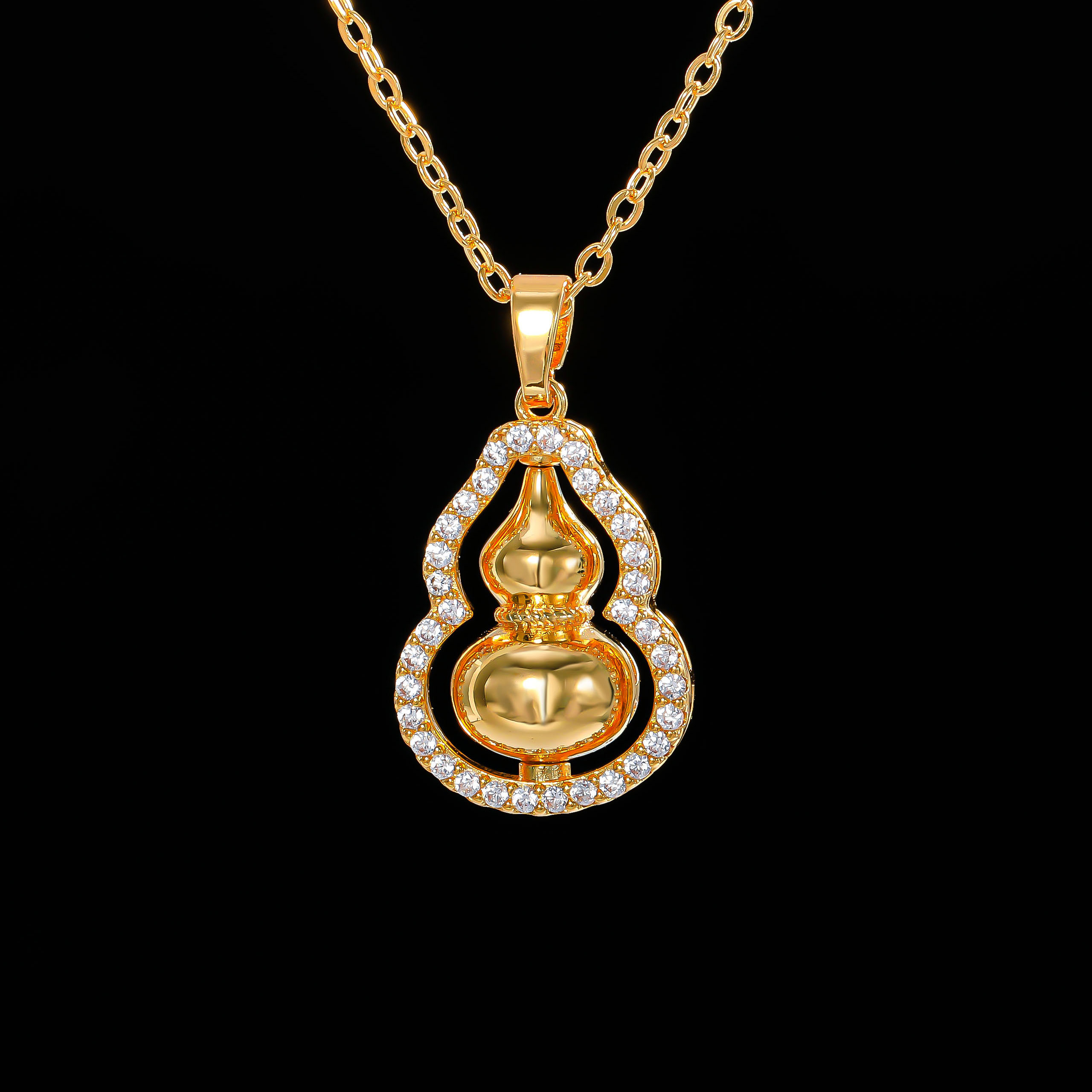 铜合金吊坠 ——木木(D95）葫芦可旋转项链45厘米