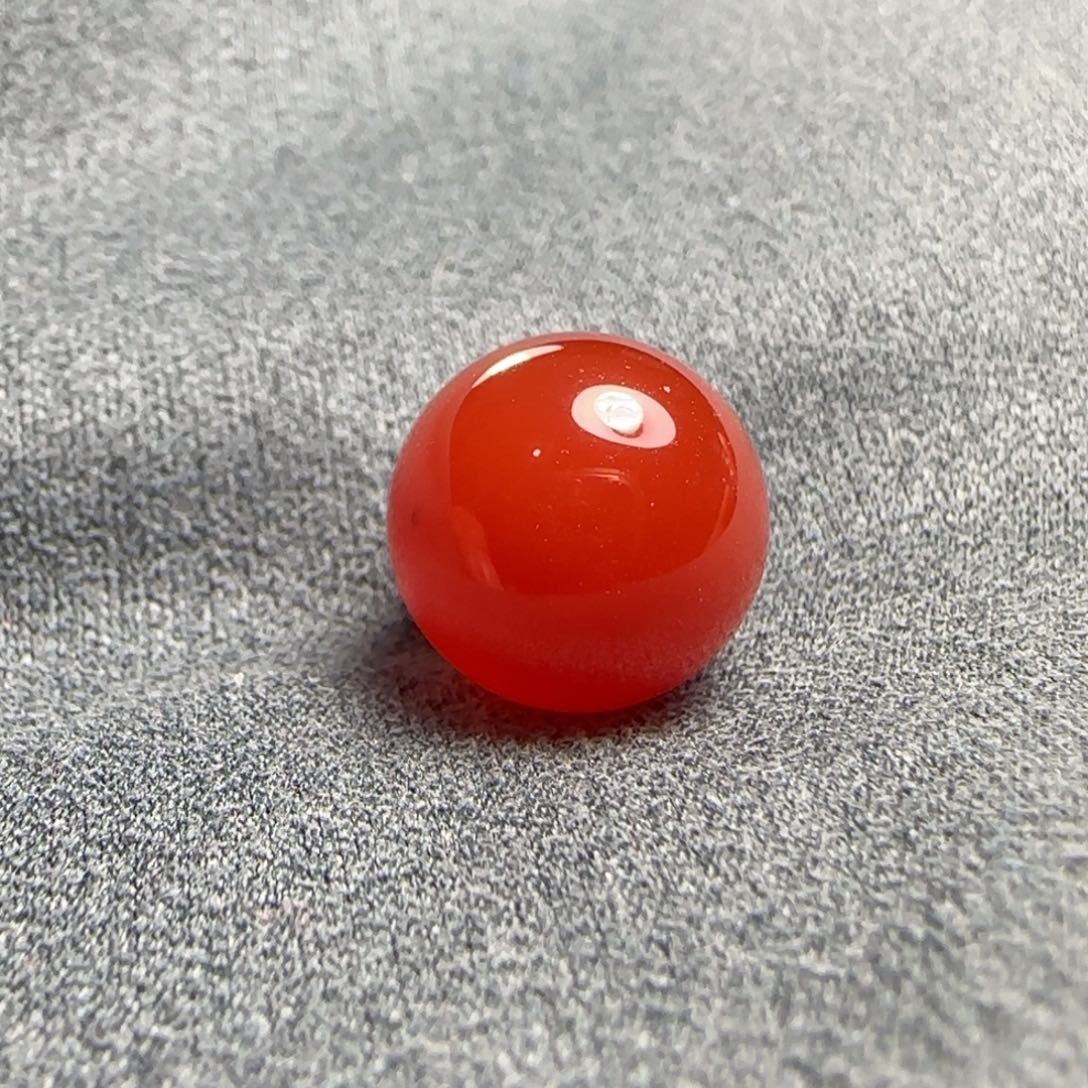 未镶嵌辣椒红全品圆珠南红玛瑙