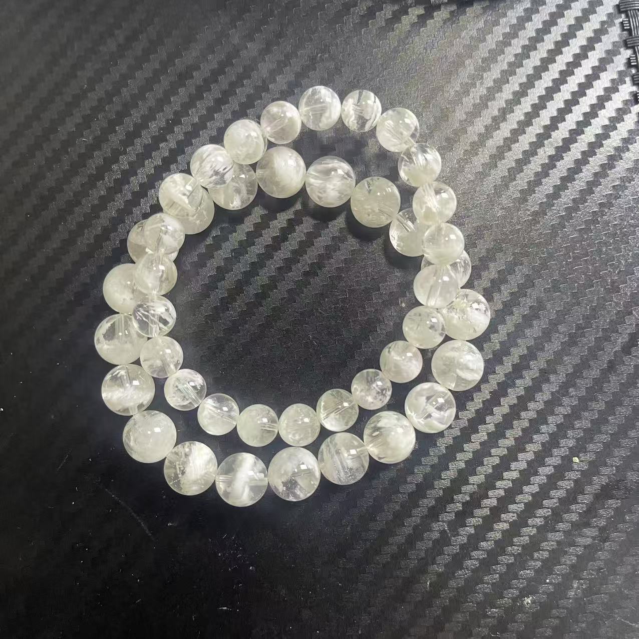 天然白幽灵水晶8m透手链女款简约