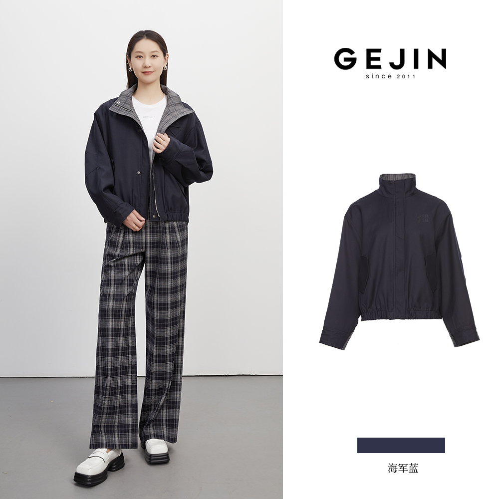 GEJIN/歌锦秋季新款三角标设计休闲宽松夹克外套9342570465