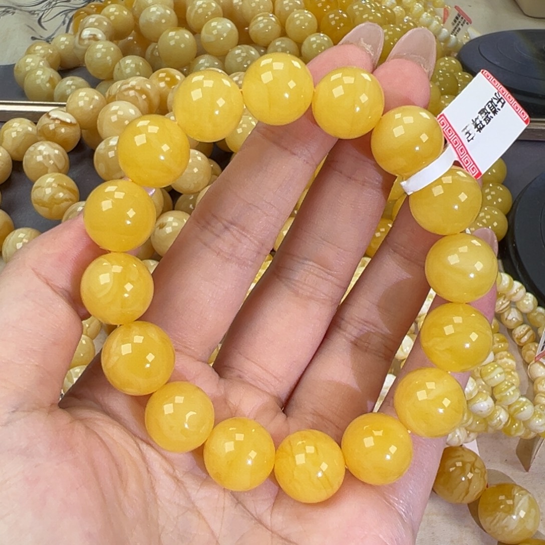 手链琥珀未镶嵌22.8焦皮