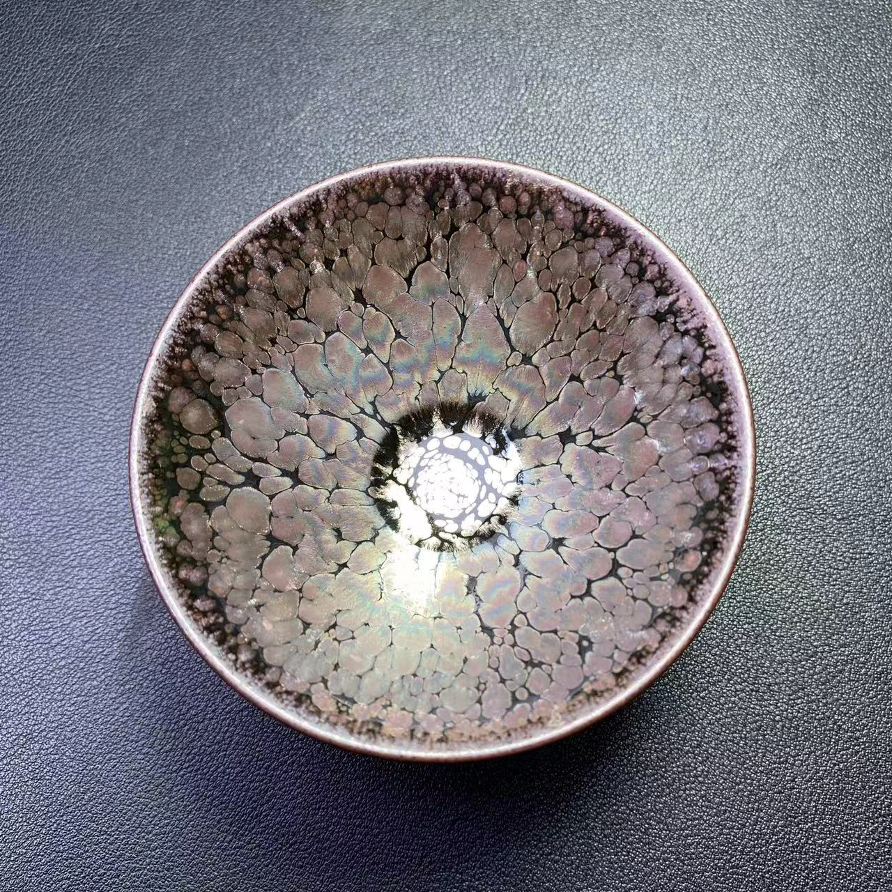 紫金油滴小斗笠薄胎器型建窑建盏天目盏陶瓷主人杯茶杯纯手工茶盏